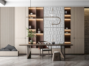 现代简约高级感多功能新中式书房