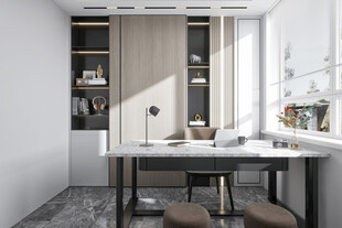 现代简约高级感多功能新中式书房