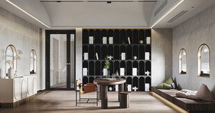 现代简约高级感多功能新中式书房