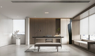 现代简约高级感多功能新中式书房