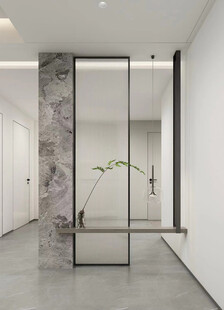 鞋柜玄关入户大门高级感全屋定制