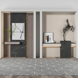 鞋柜玄关入户大门高级感全屋定制