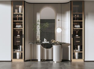 鞋柜玄关入户大门高级感全屋定制