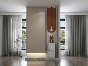 鞋柜玄关入户大门高级感全屋定制