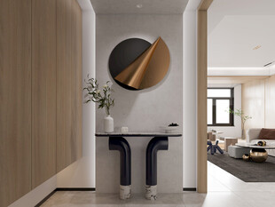 鞋柜玄关入户大门高级感全屋定制