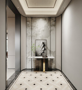 鞋柜玄关入户大门高级感全屋定制