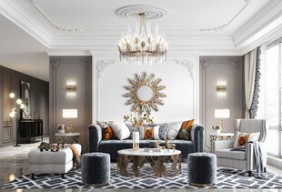 客厅美式简约风格大豪宅装修饰品