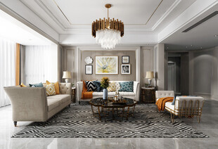 客厅美式简约风格大豪宅装修饰品