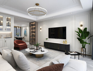 客厅美式简约风格大豪宅装修饰品