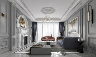 客厅美式简约风格大豪宅装修饰品