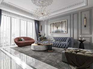 客厅美式简约风格大豪宅装修饰品