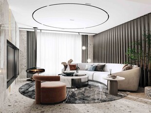 现代简约高级感新中式复古风客厅