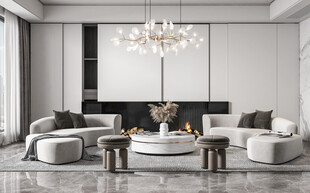 现代简约高级感新中式复古风客厅