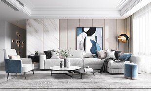 现代简约高级感新中式复古风客厅