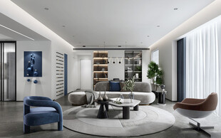 现代简约高级感新中式复古风客厅