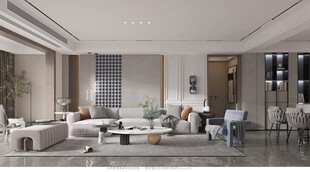 现代简约高级感新中式复古风客厅