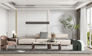 现代简约高级感新中式复古风客厅