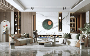 现代简约高级感新中式复古风客厅