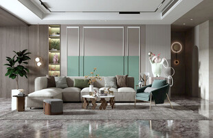 现代简约高级感新中式极简风客厅