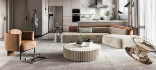 现代简约高级感新中式复古风客厅