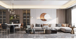 现代简约高级感新中式复古风客厅