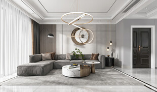 现代简约高级感新中式复古风客厅