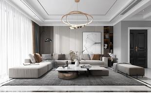 现代简约高级感新中式复古风客厅