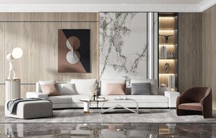 现代简约高级感新中式复古风客厅