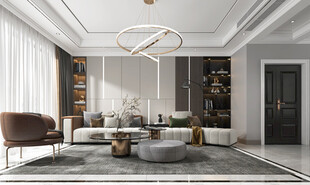 现代简约高级感新中式复古风客厅