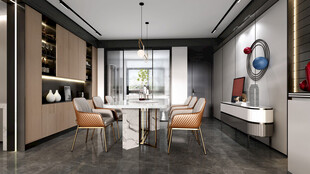 现代简约高级感新中式复古风客厅