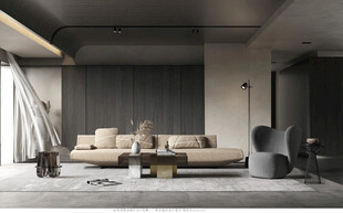 现代简约高级感新中式复古风客厅