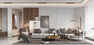 现代简约高级感新中式复古风客厅