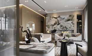 现代简约高级感新中式复古风客厅