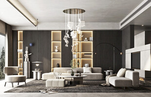 现代简约高级感新中式复古风客厅