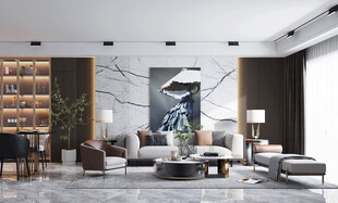 现代简约高级感新中式复古风客厅