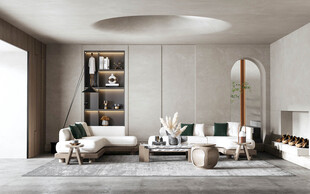 现代简约高级感新中式复古风客厅