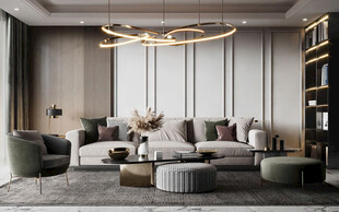 现代简约高级感新中式复古风客厅