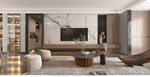 现代简约高级感新中式复古风客厅