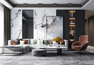 现代简约高级感新中式复古风客厅