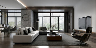 现代简约高级感新中式复古风客厅