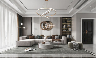 现代简约高级感新中式复古风客厅