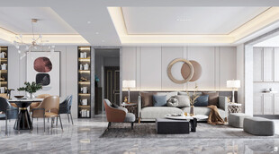 现代简约高级感新中式复古风客厅