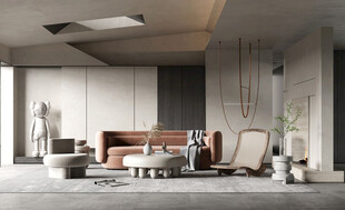 现代简约高级感新中式复古风客厅