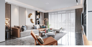 现代简约高级感新中式复古风客厅