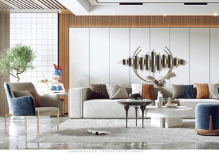 现代简约高级感新中式复古风客厅