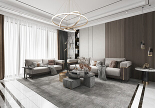 现代简约高级感新中式复古风客厅