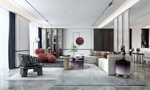 现代简约高级感新中式复古风客厅