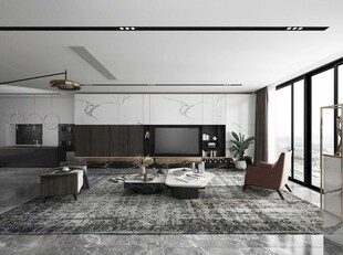 现代简约高级感新中式复古风客厅