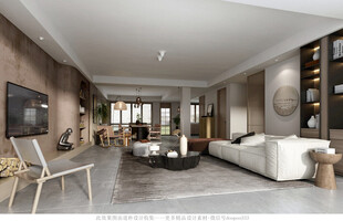 现代简约高级感新中式复古风客厅