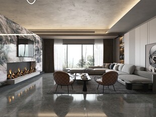 现代简约高级感新中式复古风客厅